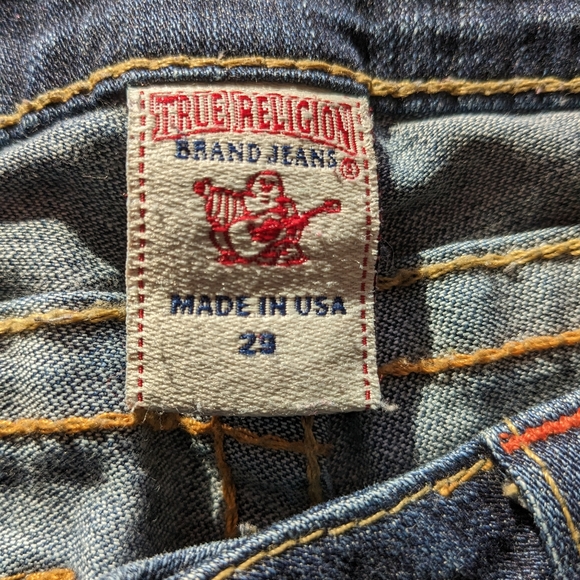 True Religion Blue Jeans Denim Size 29 / 29" JOHNNY #0379 * Raw Edge. - Picture 2 of 9